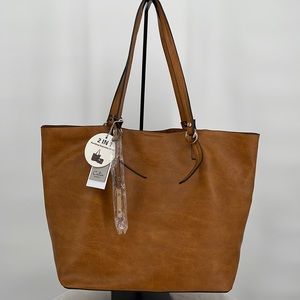 Calvin Vegan Leather Tote with‎ Organizer PETA approved Medium Bag NWT
